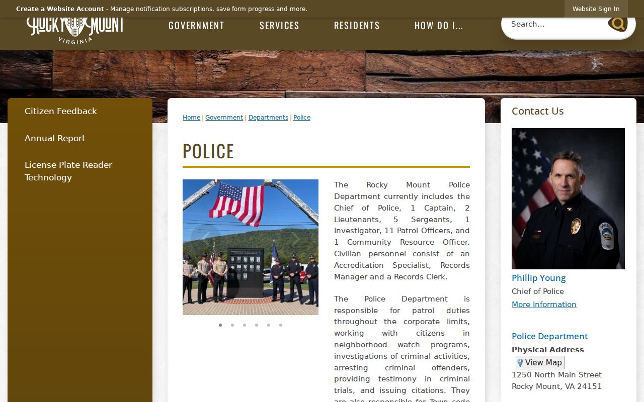 Rocky Mount Police record access in Franklin County