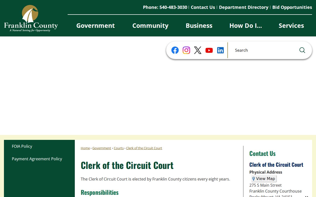 Franklin County Circuit Court Clerk criminal file information