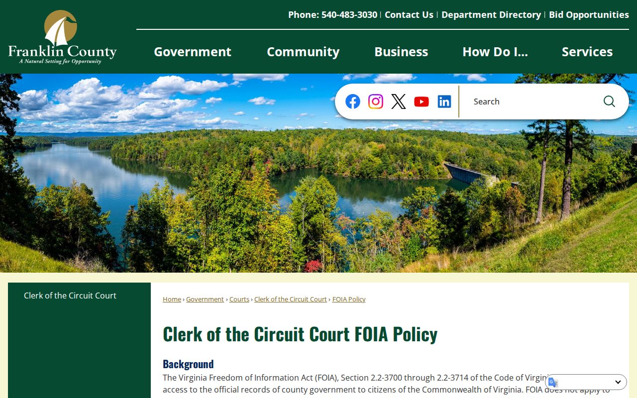 Franklin County Circuit Clerk records access policy